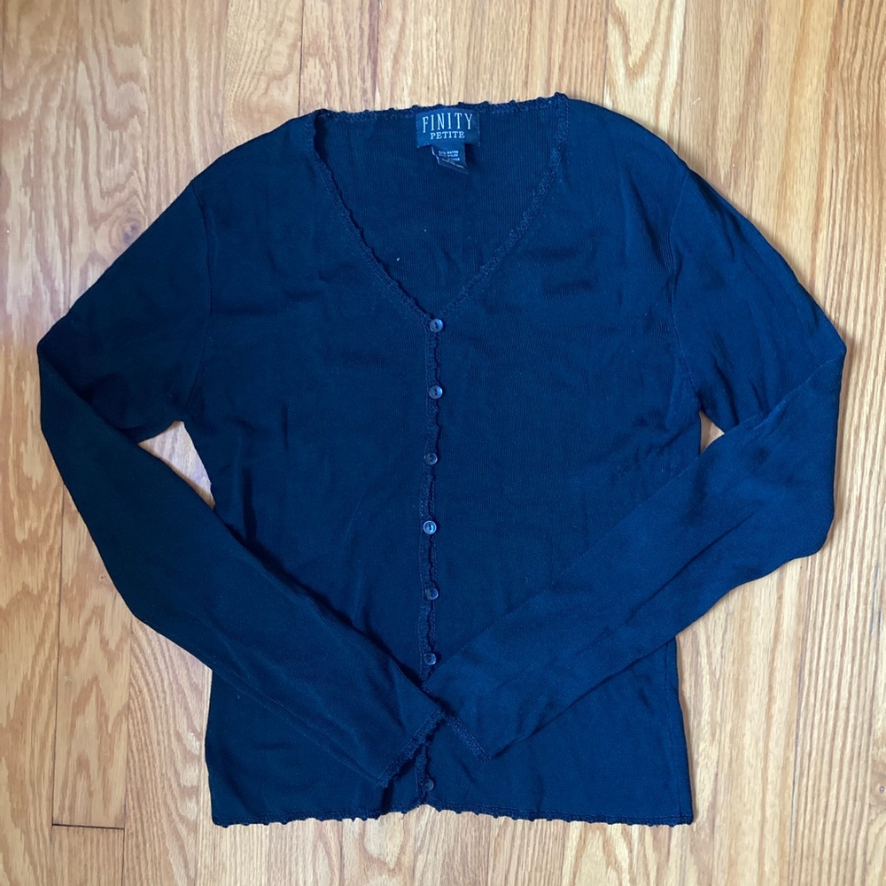 90s Black Cardigan - Button Up Witchy Top 🖤✨🖤✨